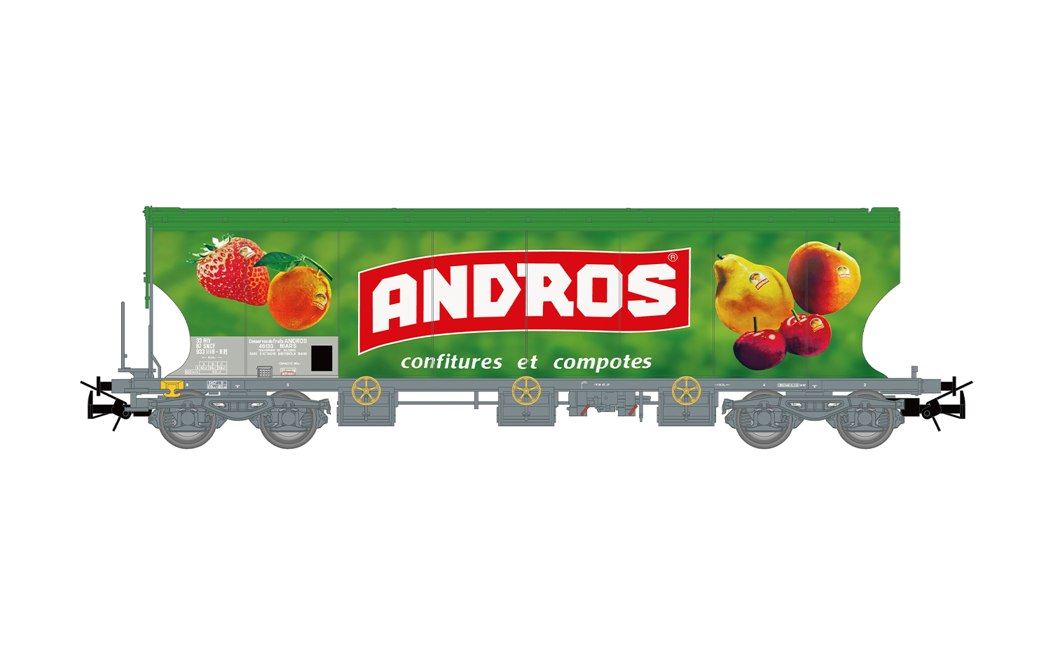 Jouef HJ6318 SNCF, 4-achs. Zuckersilowagen „ANDROS”, grün
