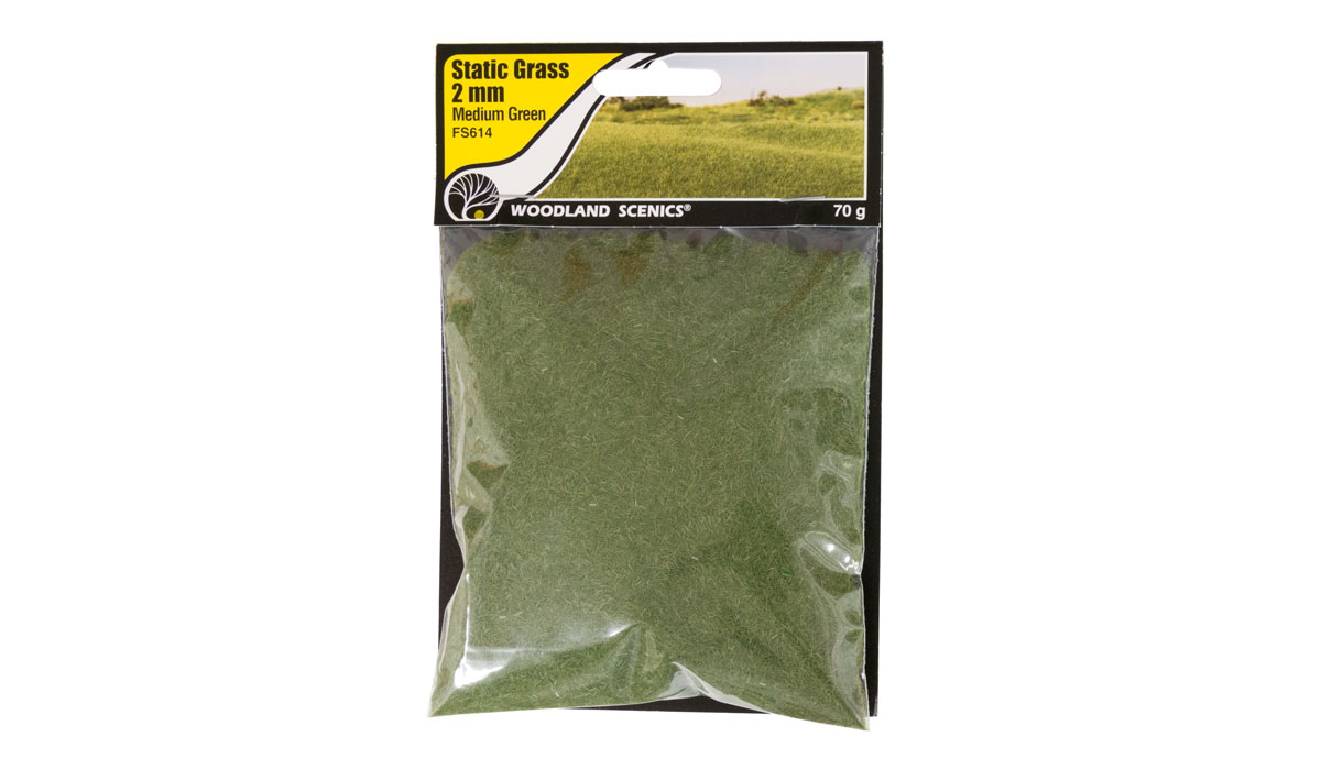 Woodland Scenics FS614 2mm Static Grass Medium Green Neu OVP