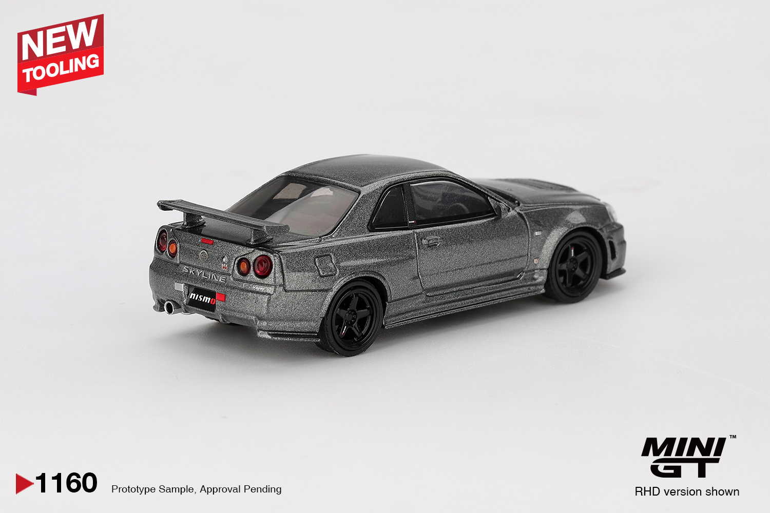 Mini GT MGT01160-R 1:64 NISSAN SKYLINE GTR (R34) DARK METAL GRAY NISMO CRS 1999