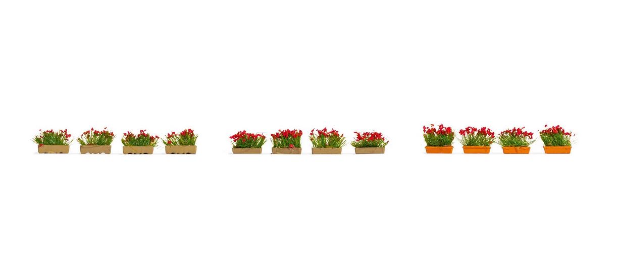 Noch 14010 Blumenkästen blühend rot 1:87 Spur H0 Neu OVP 12x