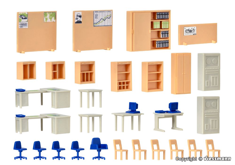 Kibri 38654 Deko-Set Büromöbel 1:87 Spur H0 Bausatz NEU OVP