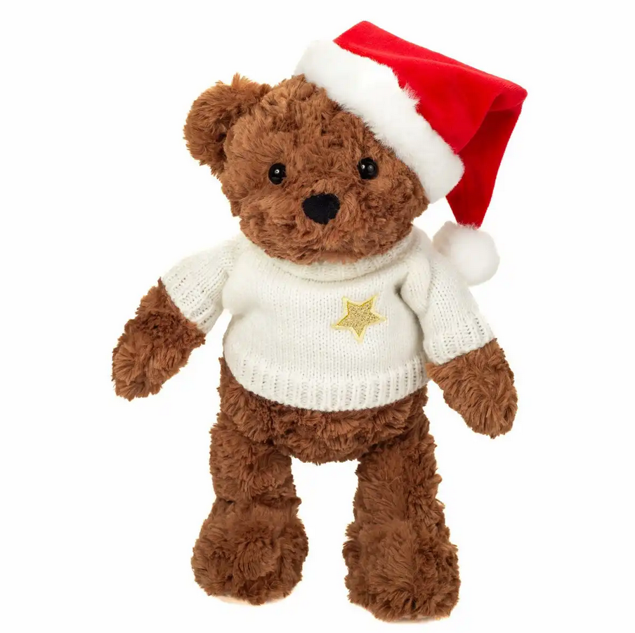 Teddy Hermann 946090 Weihnachtsteddy mit Pullover braun 30 cm Plüsch NEU