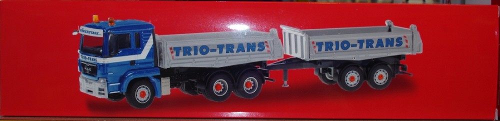 Herpa 071529 MAN TGS Tandem-Baukipper-Hängerzug "Trio-Trans" 1:50