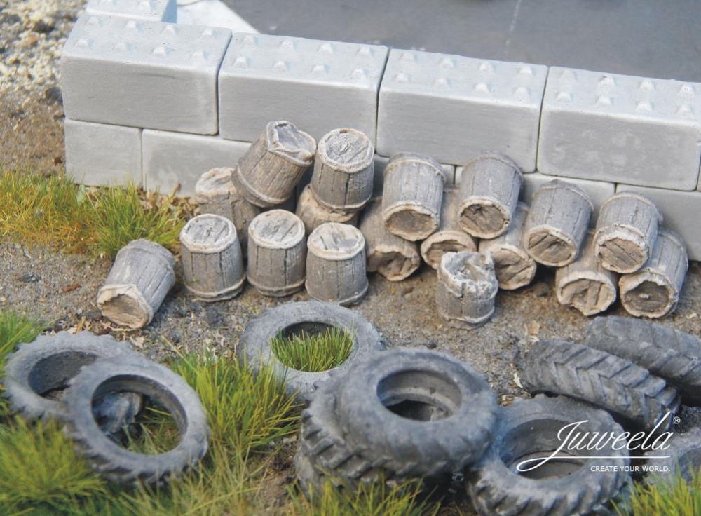 Juweela 28340 alte Holzfässer dunkel - 44x - 1:87 - Neu - OVP
