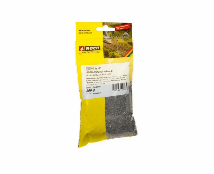 Noch 09365 PROFI-Schotter “Basalt” dunkelgrau 250 g Spur H0/TT