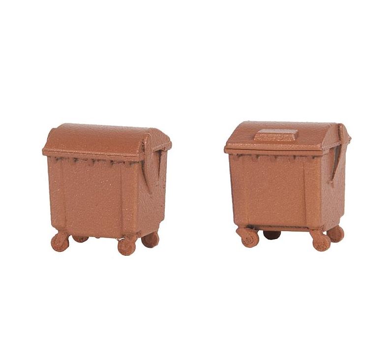 Faller 180960 2 Braune Mülltonnen 1:87 Spur H0 Neu OVP