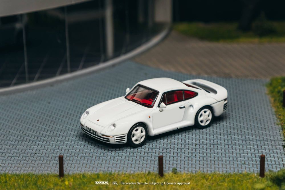 Tarmac Works T64G-068-WH 1:64 PORSCHE 959 WHITE 1989 With trading Card combo set