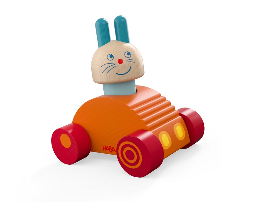 HABA 2012240001 Entdeckerfahrzeug Hasen-Flitzer 2 Holzteile NEU OVP