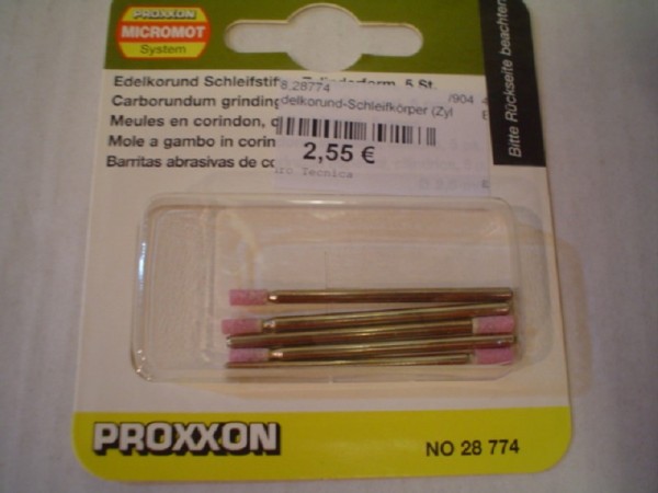 28774 5 Stück Zylinder Proxxon Edelkorund-Schleifkörper 